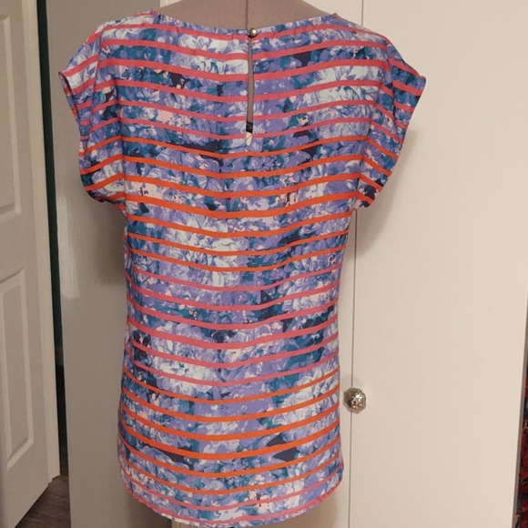 Banana Republic Floral/Striped Blouse sz S - Picture 4 of 8